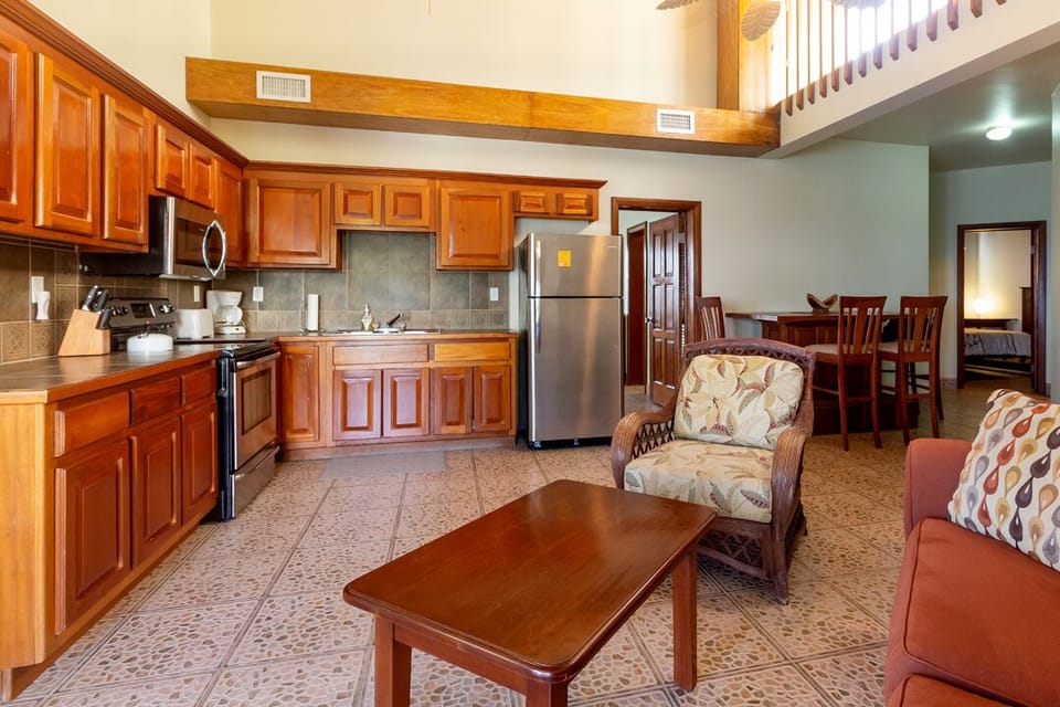 Kitchen with stainless steel appliances