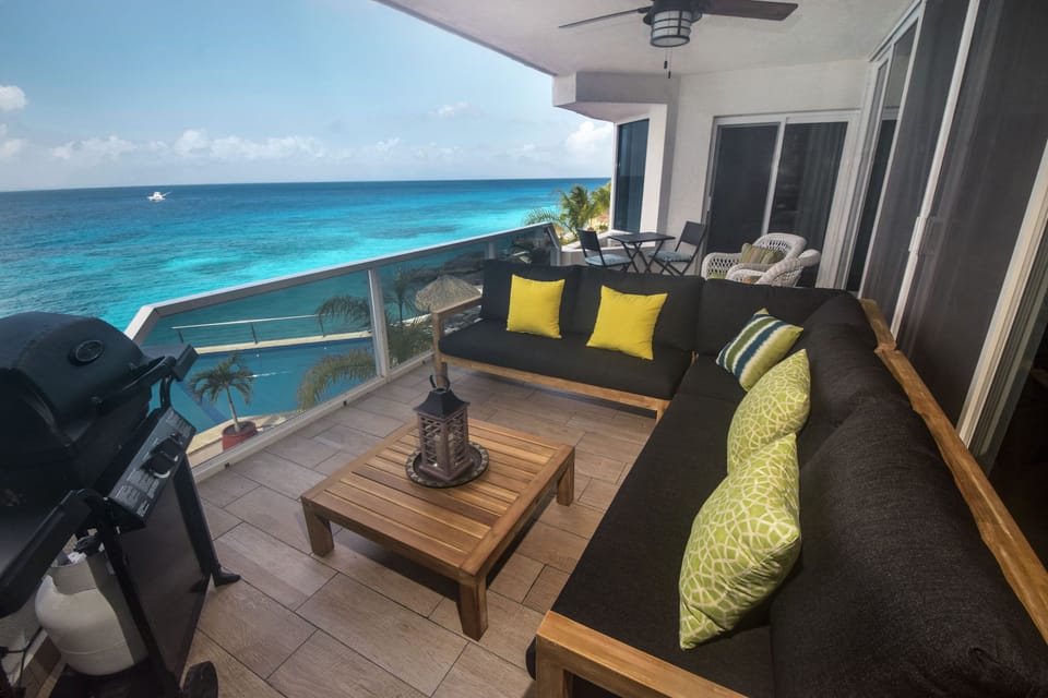 Covered Balcony with ample seating