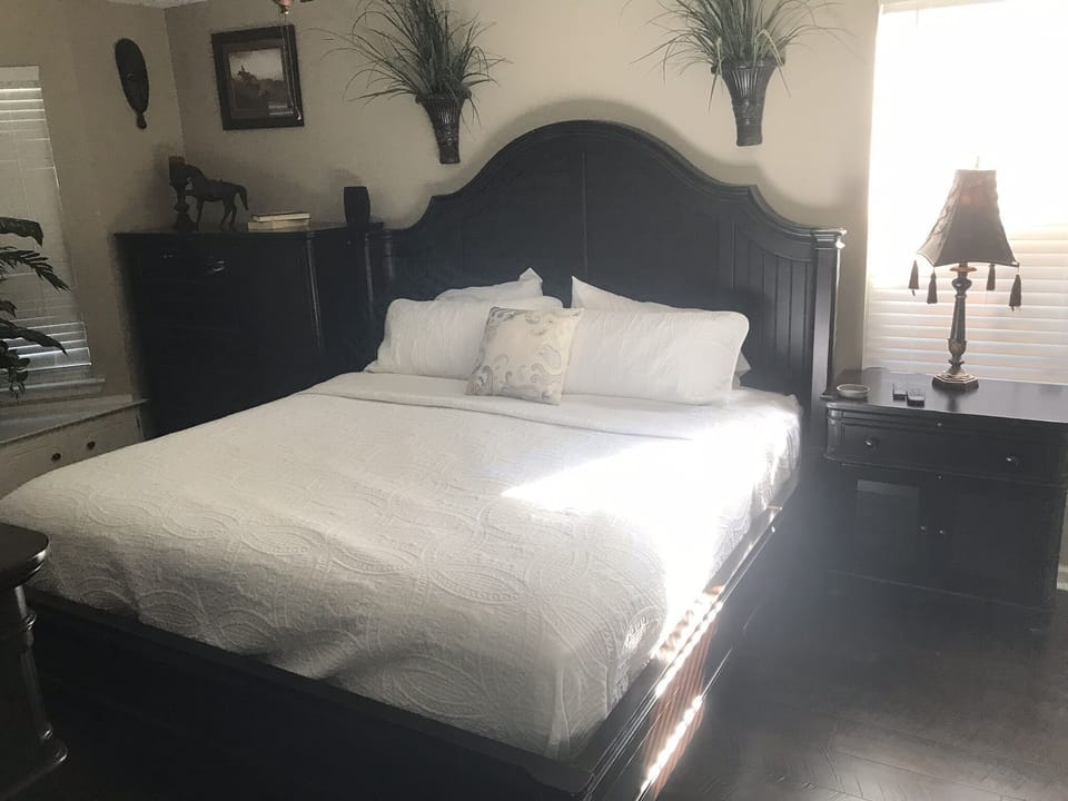 Master Bedroom: King size, bamboo sheets.  Always clean. Premium furniture.