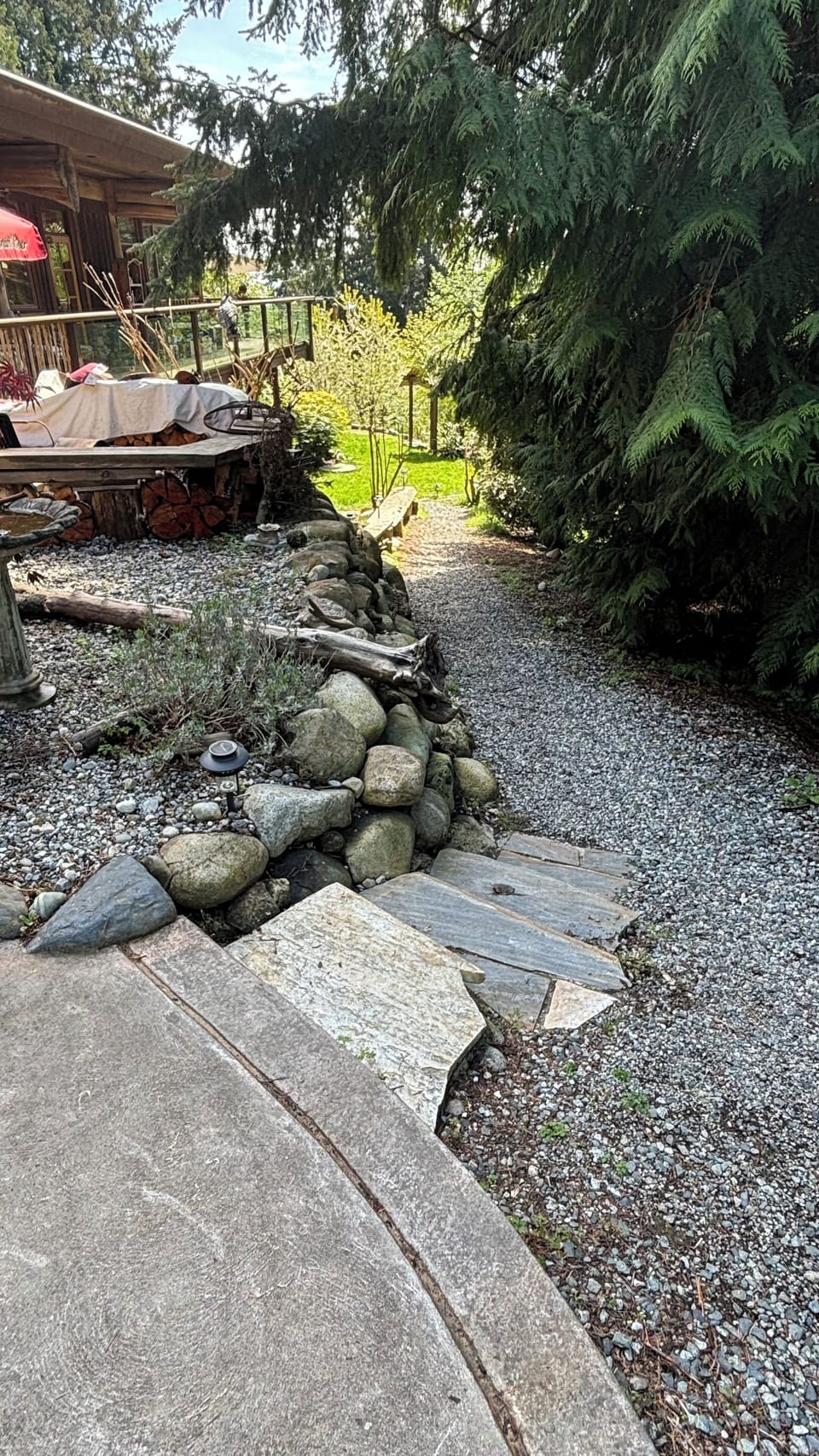 West pathway to Garden Level