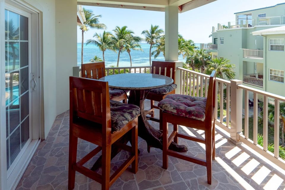 Patio area with dining table.