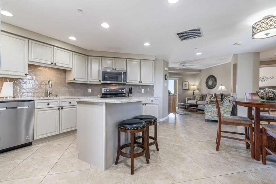 New Kitchen has Island and all stainless appliances
