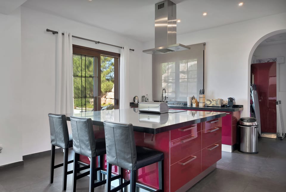 Kitchen and island