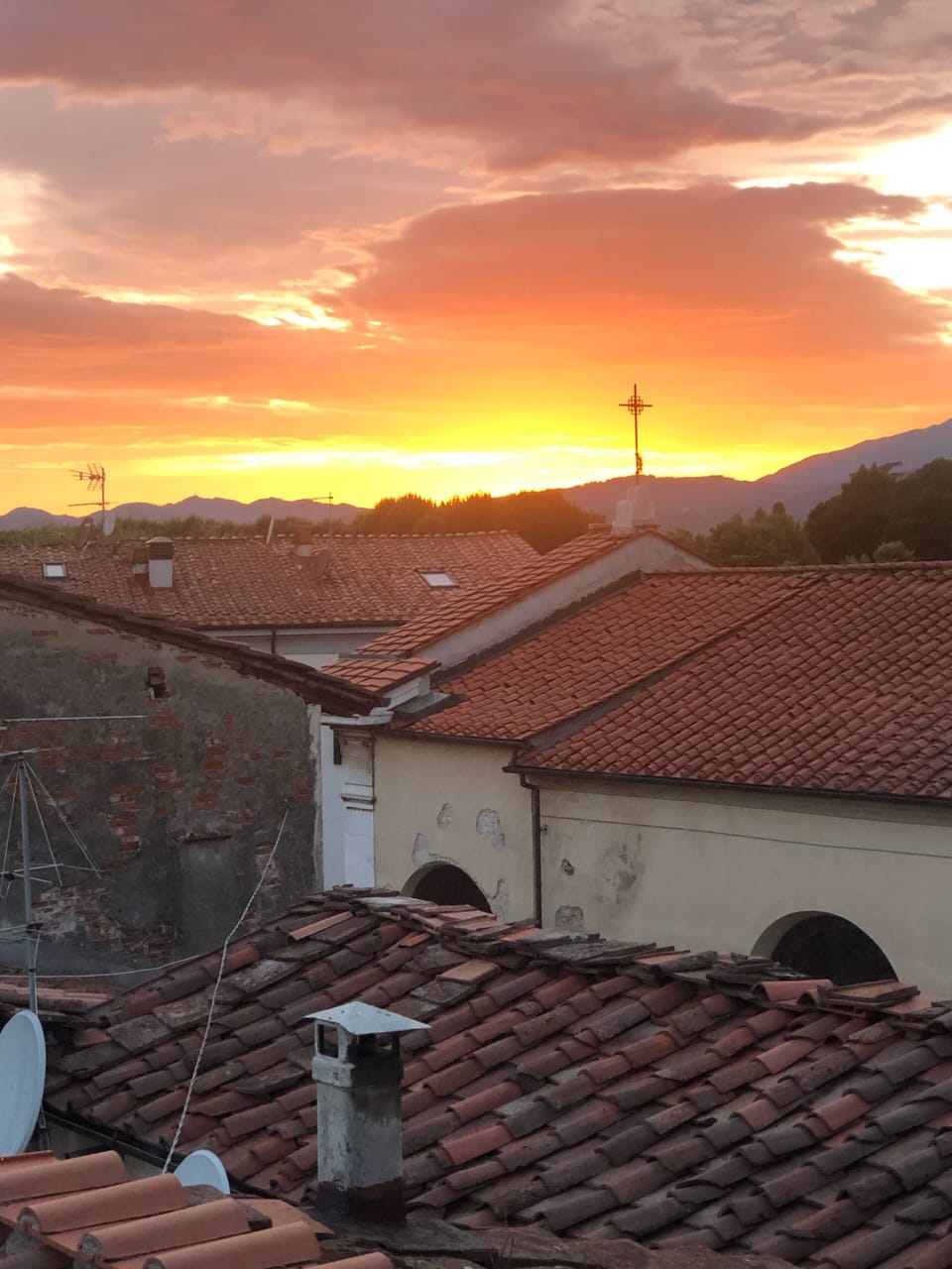 Terrace view at sunset