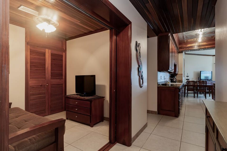 Den area with pocket doors for privacy