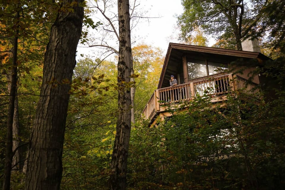 Our home is nestled on the side of a privately owned mountain and surrounded by private 10 acres. Enjoy privacy while taking in the views from our large deck