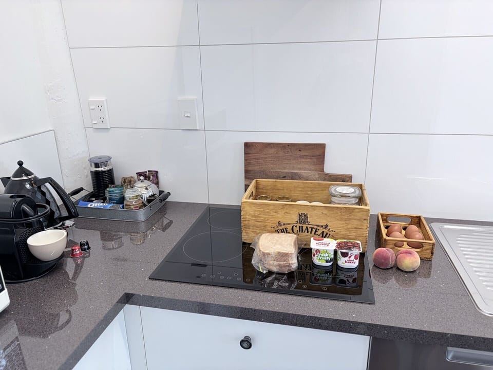 Kiwi continental breakfast box supplied, own free range eggs, seasonal produce.