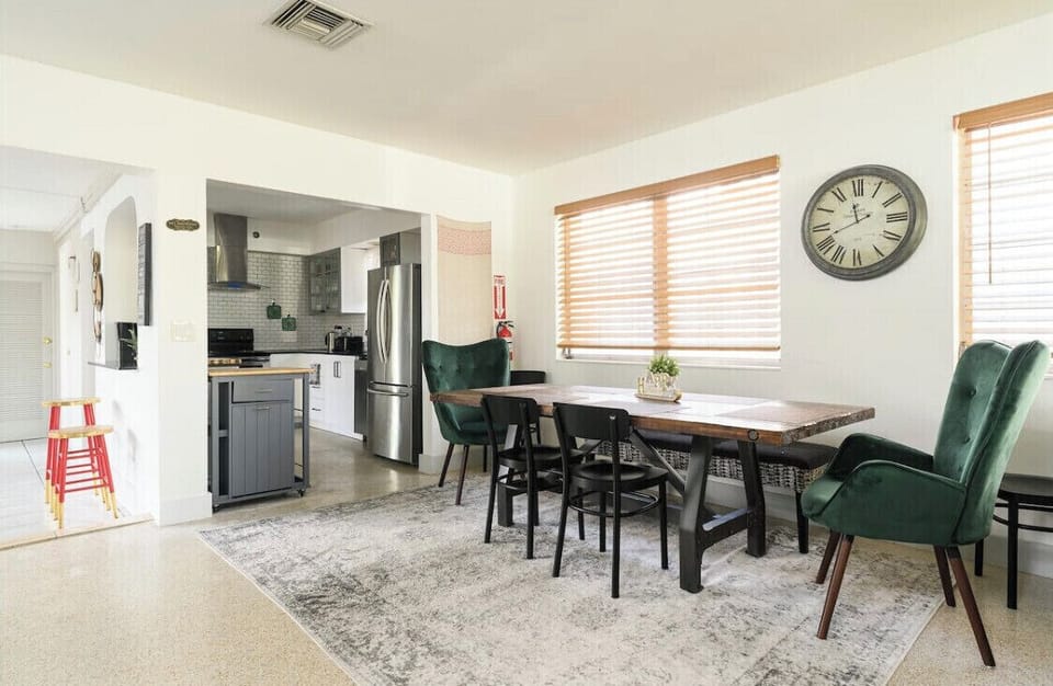 Dining area and opening to the kitchen. All open layout