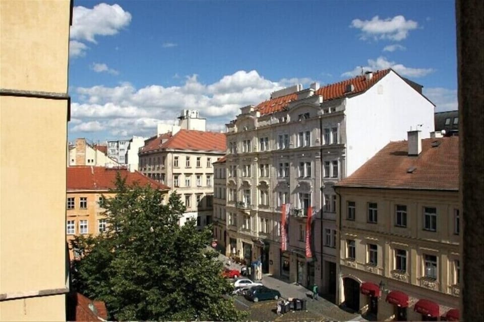 View of our tranquil square from living room