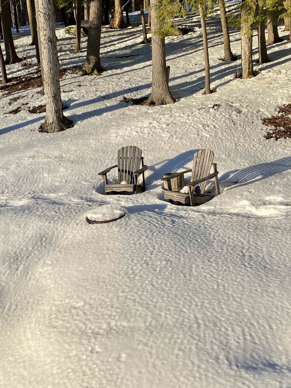 Warmer weather will soon free the fire pit area for spring, summer & fall.