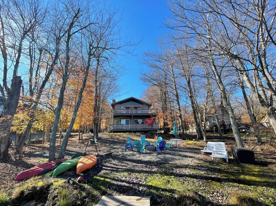 View of lake house from the dock/water