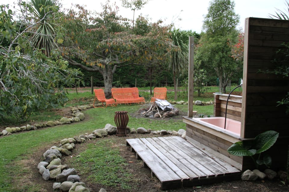 Sooth those sore muscles in our custom hotwater outdoor bath. Bookings essential