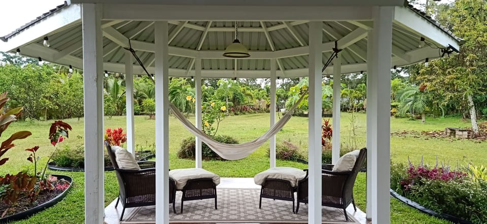 Gazebo looking through front yard