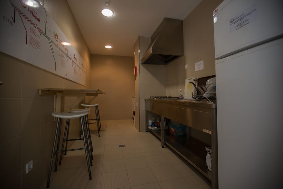 Fridge, microwave, stovetop, toaster