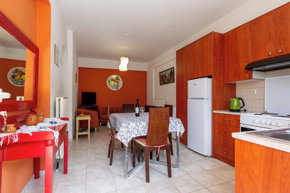 General view at kitchen and dining area