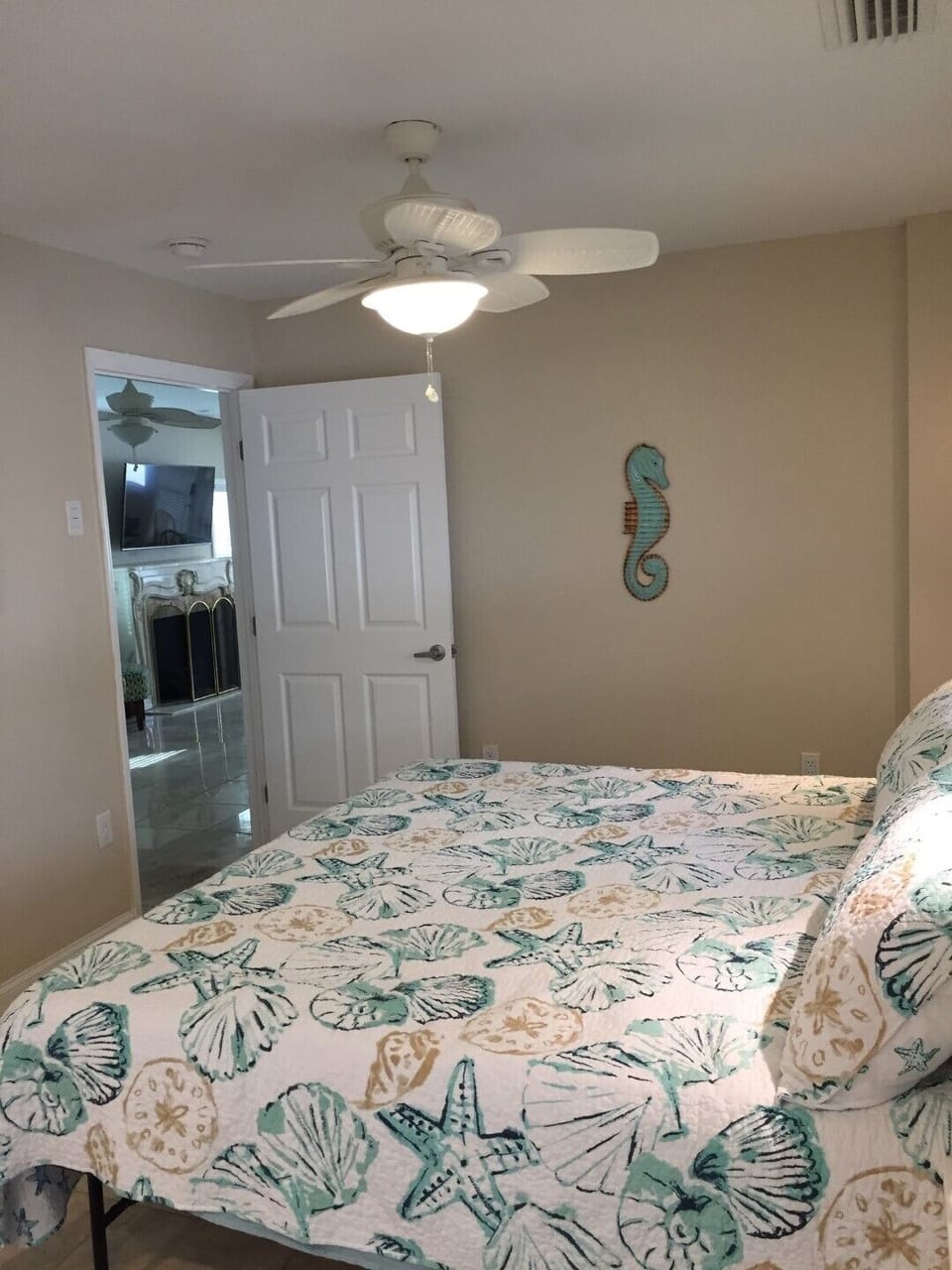 masterbedroom with view toward living room.