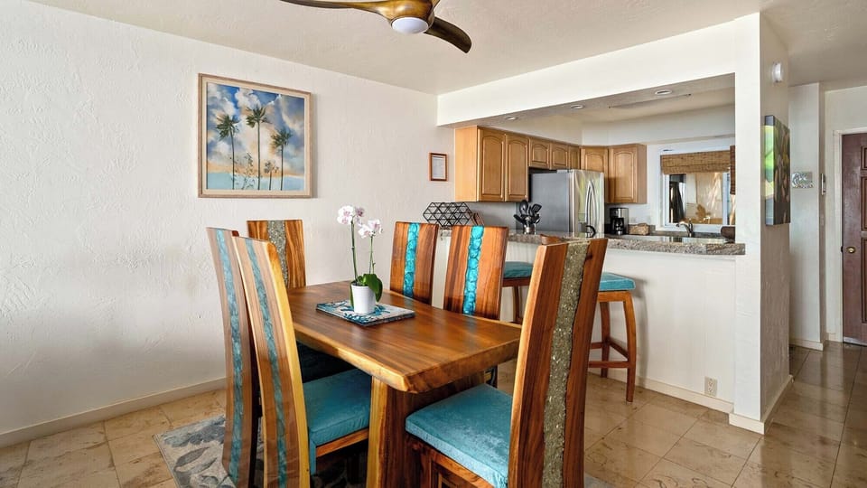 Poipu Makai #E2 - Dining Room & Kitchen - Parrish Kauai