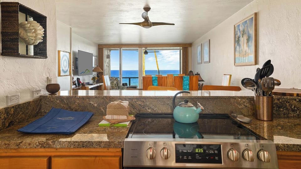Poipu Makai #E2 - Ocean View Kitchen - Parrish Kauai