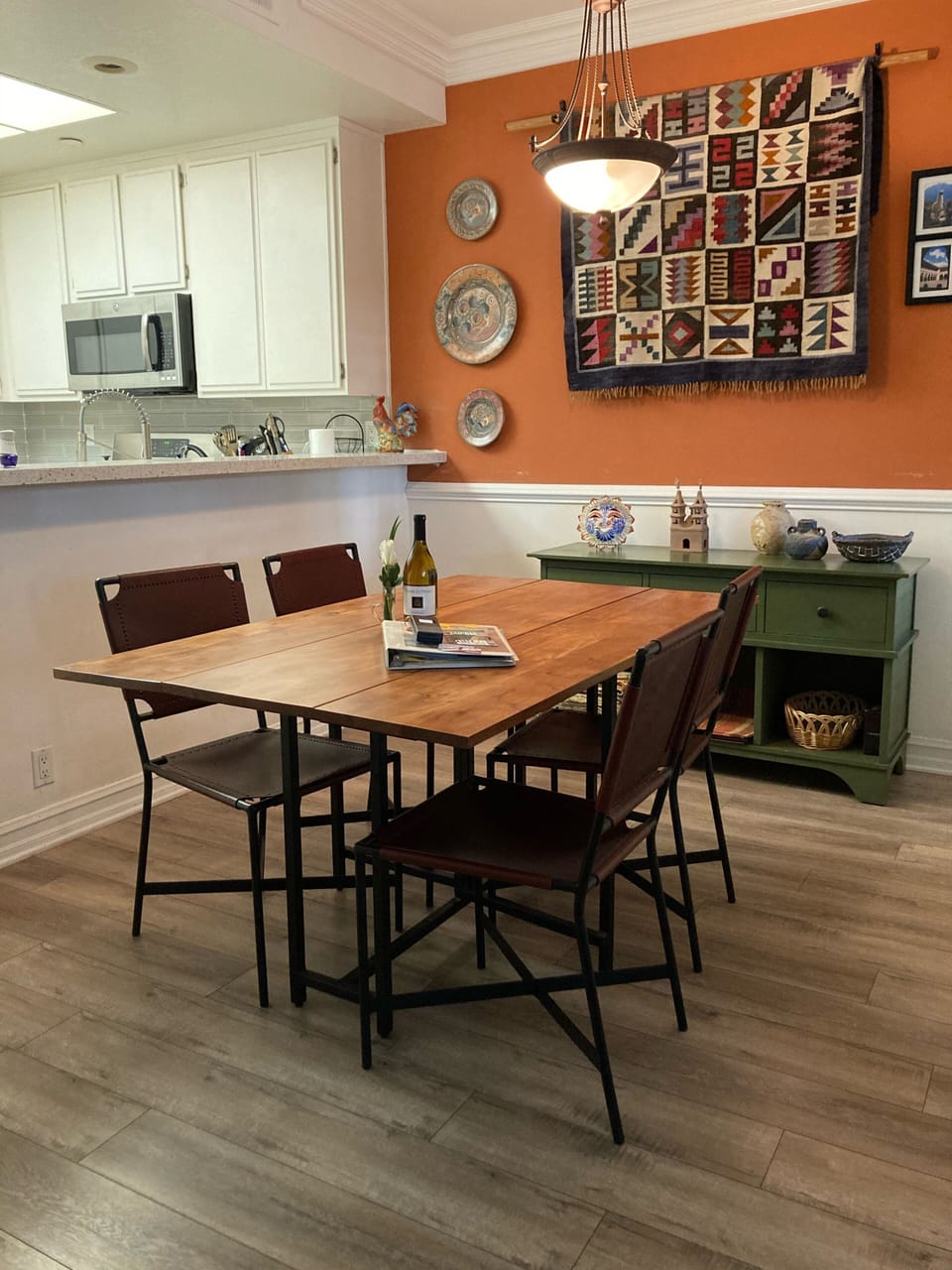 Dining room looking into kitchen 