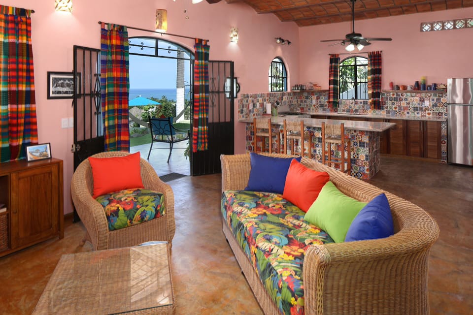El Sol - living area with views of the pacific and open concept to kitchen.