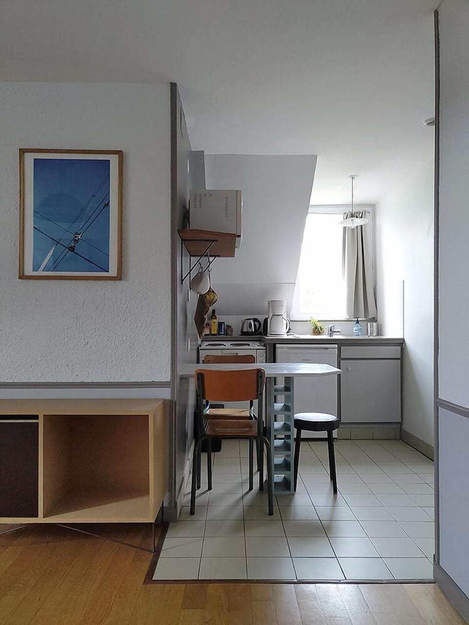 Appartement classique, 1 chambre, non-fumeurs, vue parc (25-26 Appart 2/3 pers) | Private kitchen | Fridge, microwave, stovetop, coffee/tea maker