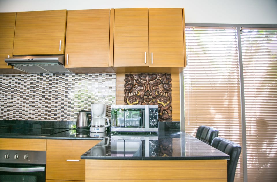 2 Bedrooms Pool Villa | Private kitchen | Full-size fridge, microwave, oven, stovetop