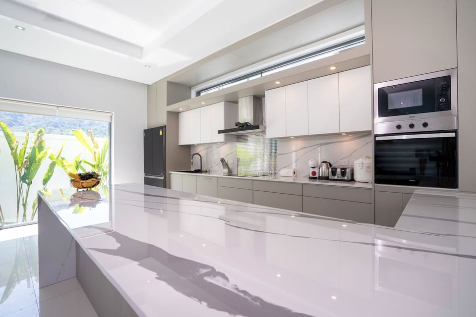4-Bedroom Pool Villa | Private kitchen | Full-size fridge, microwave, oven, stovetop