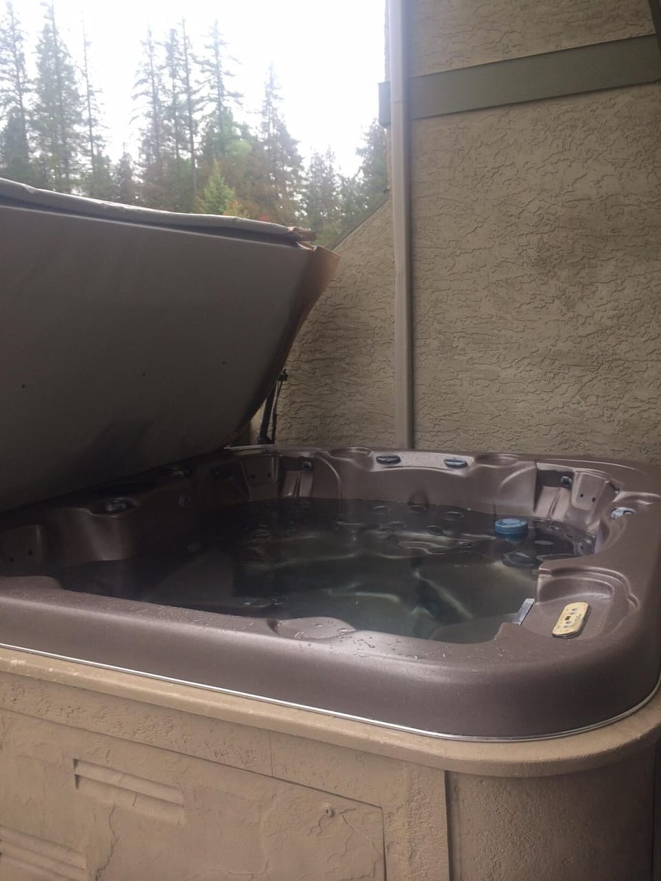 Private hot tub on deck off kitchen. Great views.

