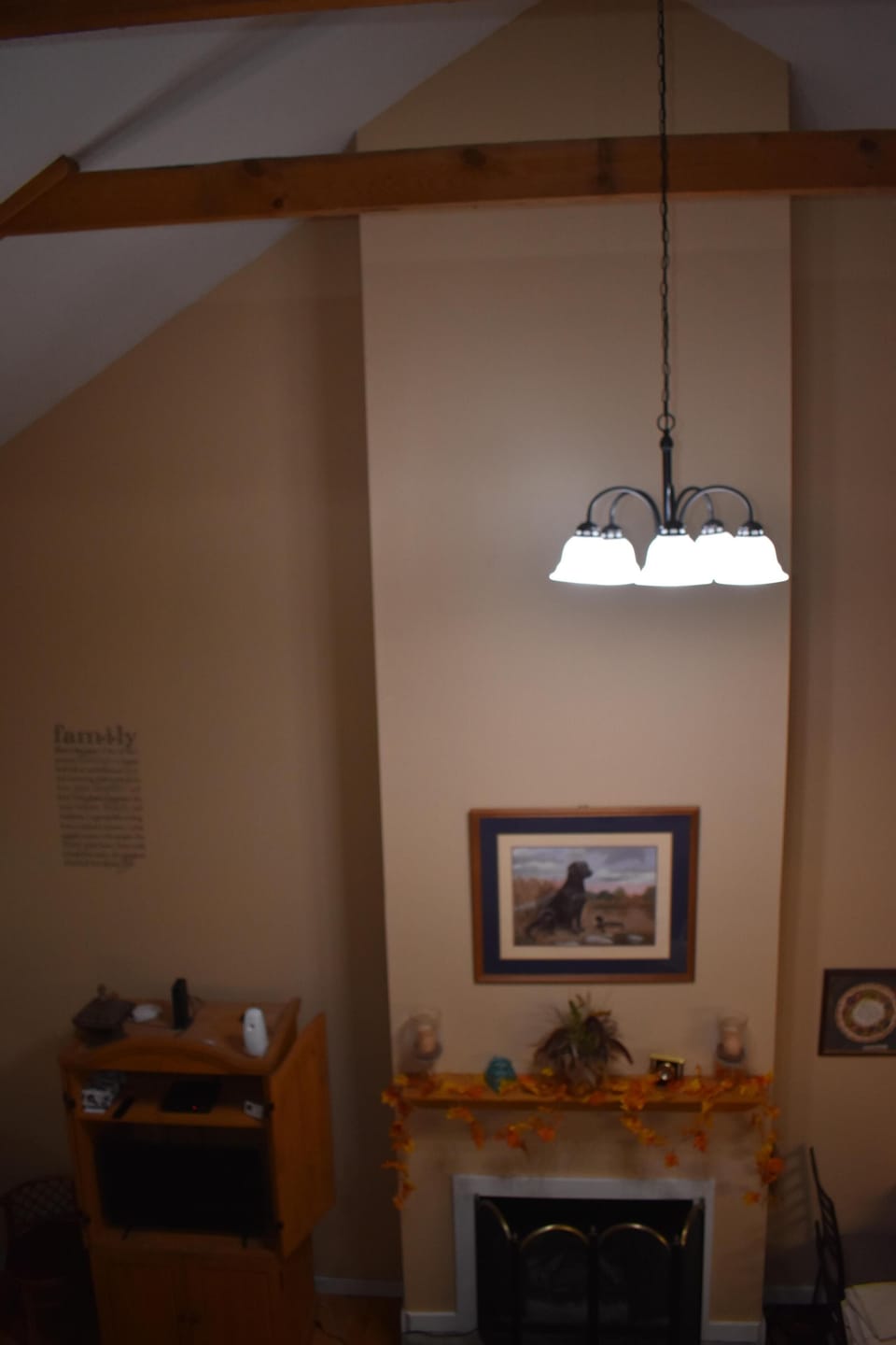 Looking from loft area toward living room