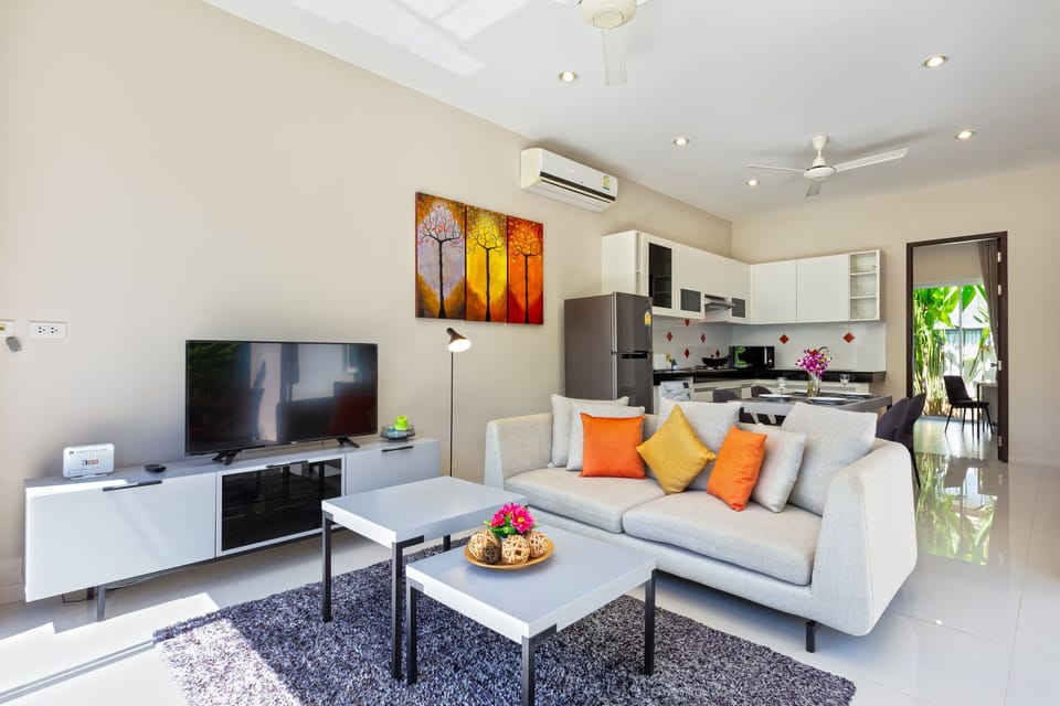 2 Bedrooms Pool Villa | Living area | LCD TV