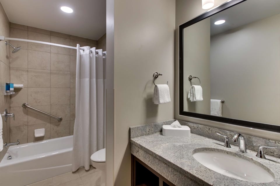 Free toiletries, hair dryer, towels