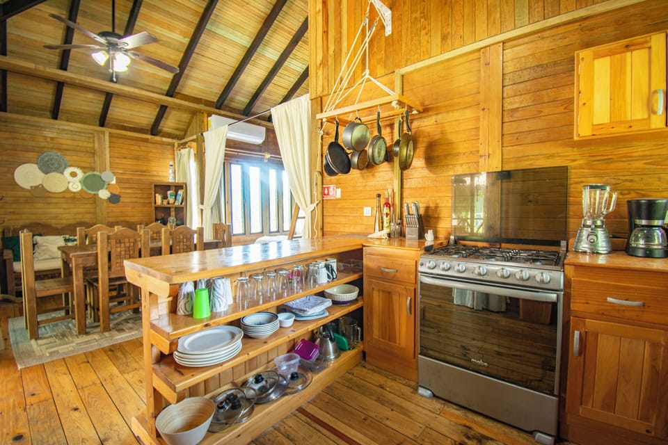 Full-size fridge, microwave, coffee/tea maker, electric kettle