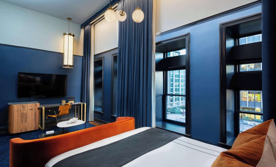 Egyptian cotton sheets, premium bedding, down comforters, minibar