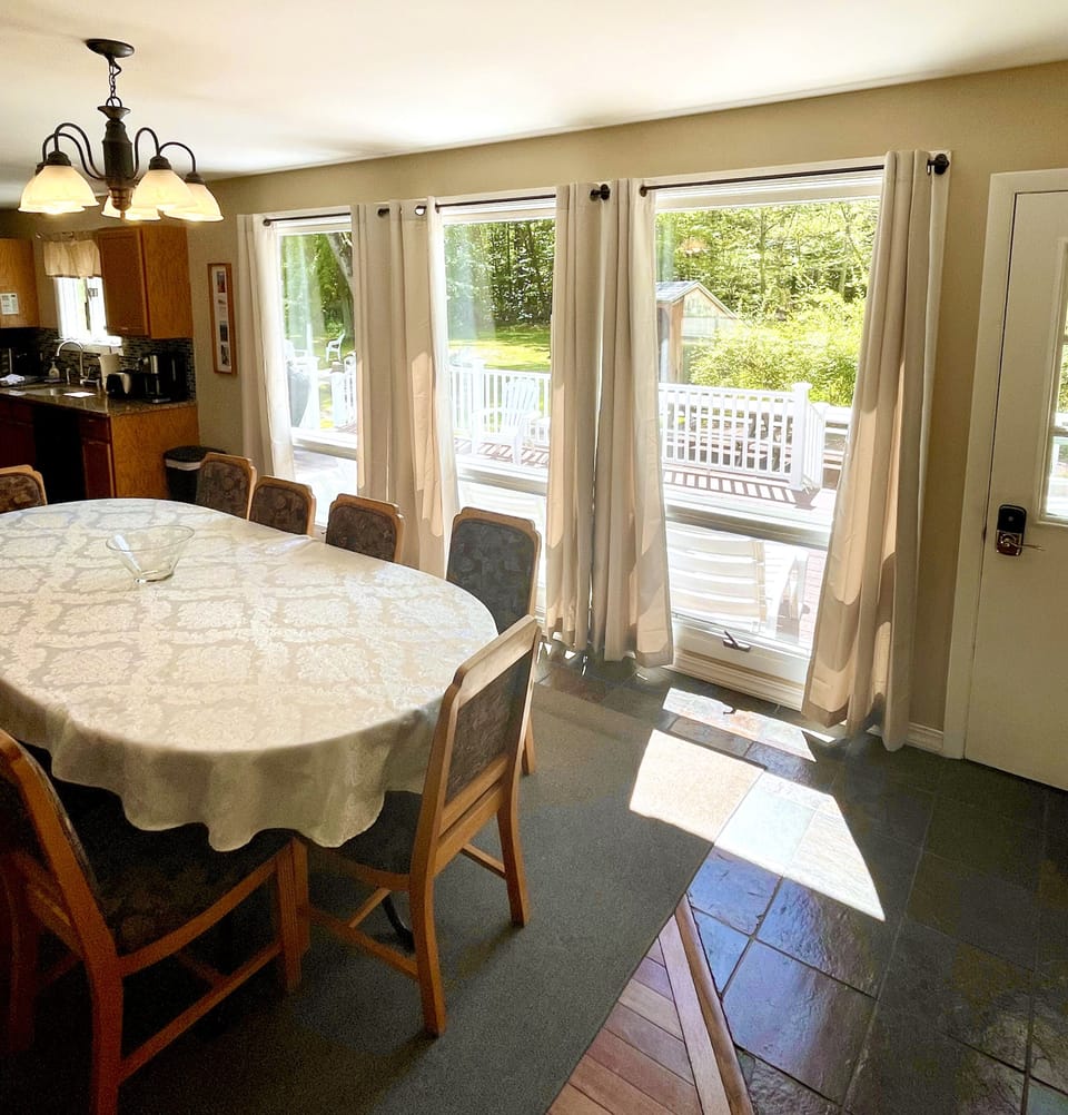 dining area connects to our deck and patio area