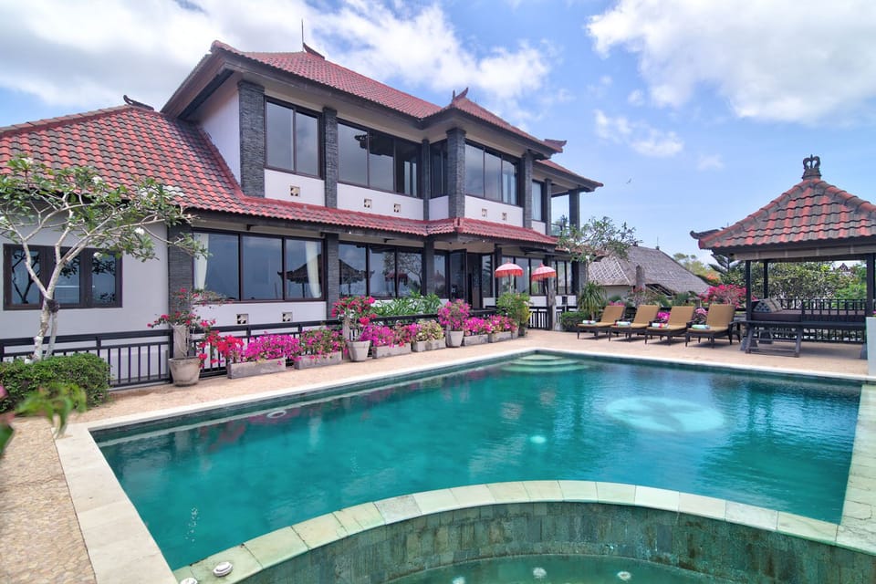 Beautiful villa, showing top 2 floors (pool elevated on 1st floor)