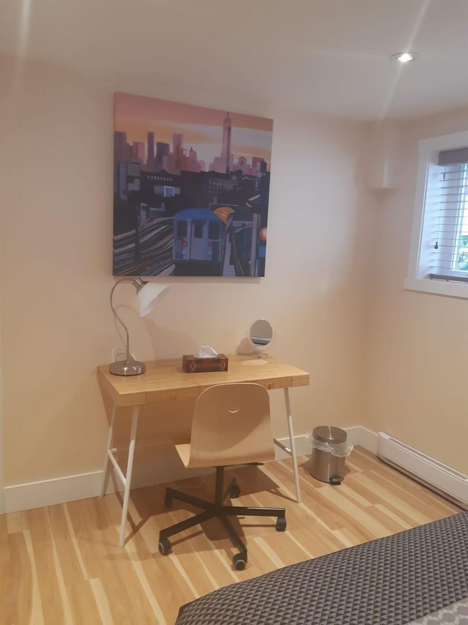 makeup/computer table and door to laundry area on demand