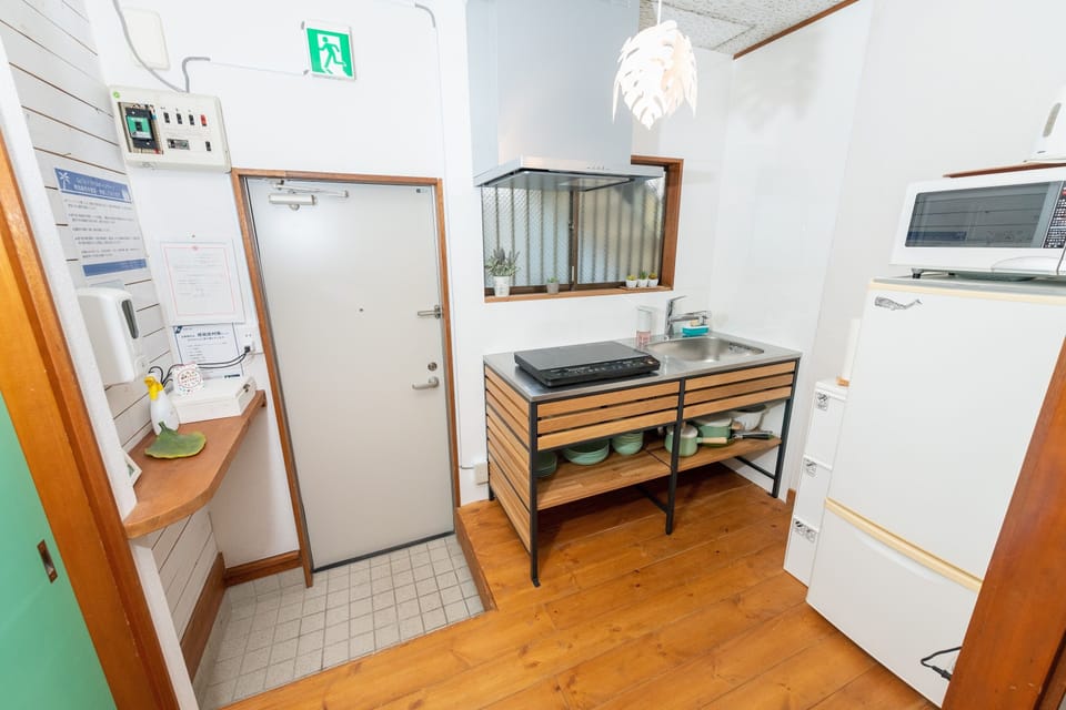 Apartment | Private kitchen | Fridge, microwave, stovetop, electric kettle