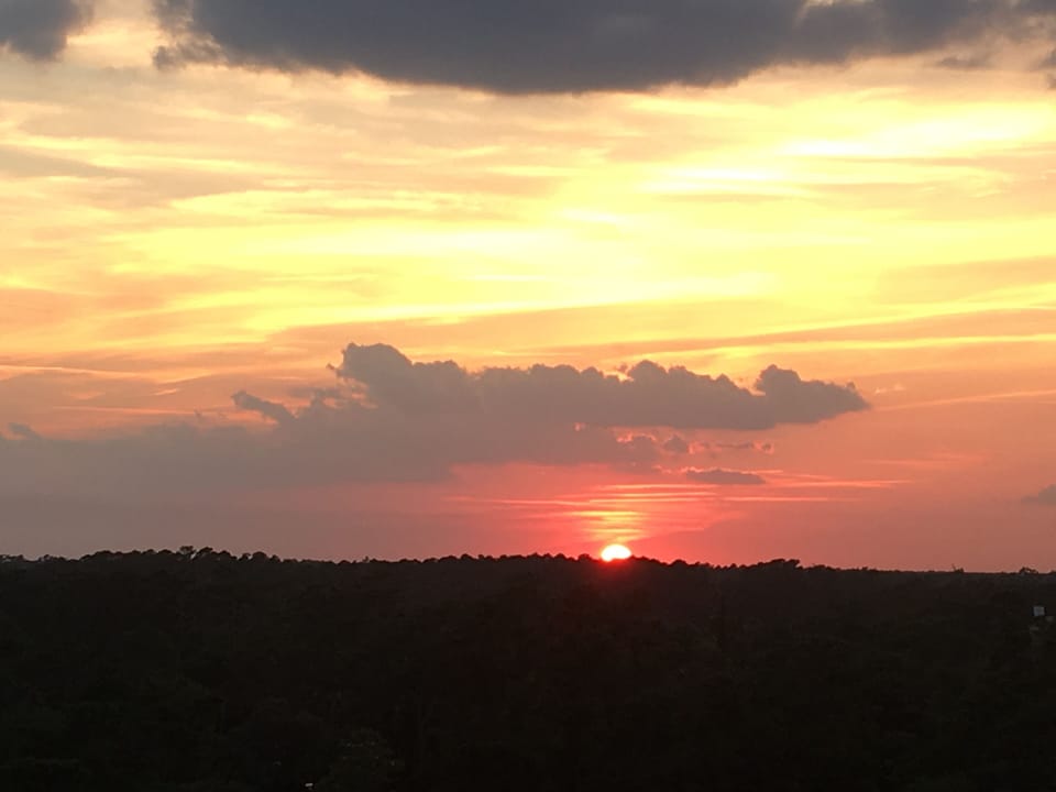 Beatiful sunset view from back of the building right outside our door