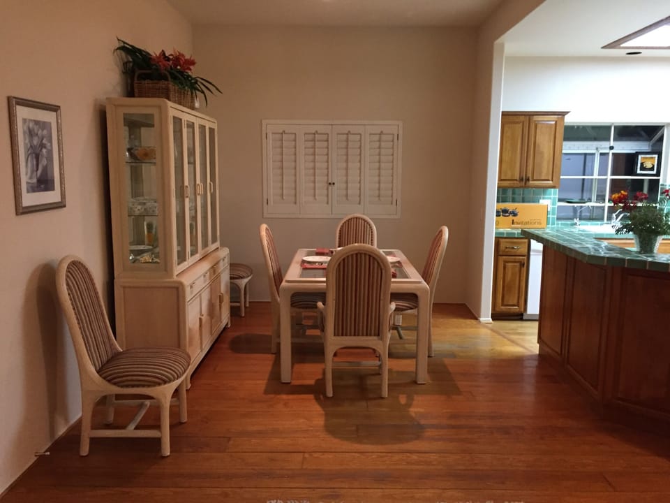 Indoors for dinner, or