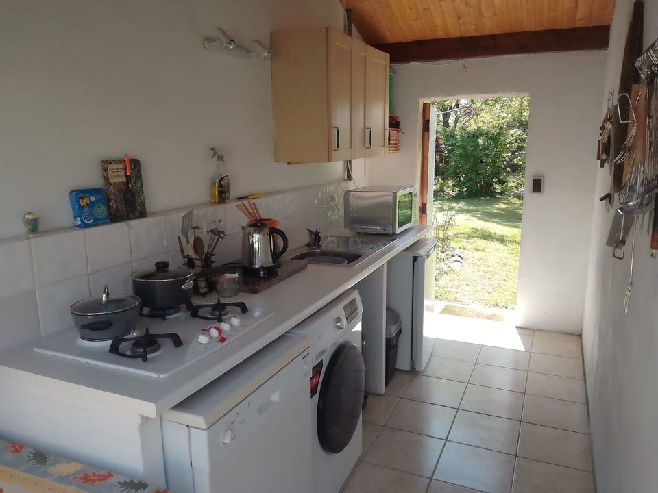Summer kitchen with barbeque, washing machine, dishwasher 