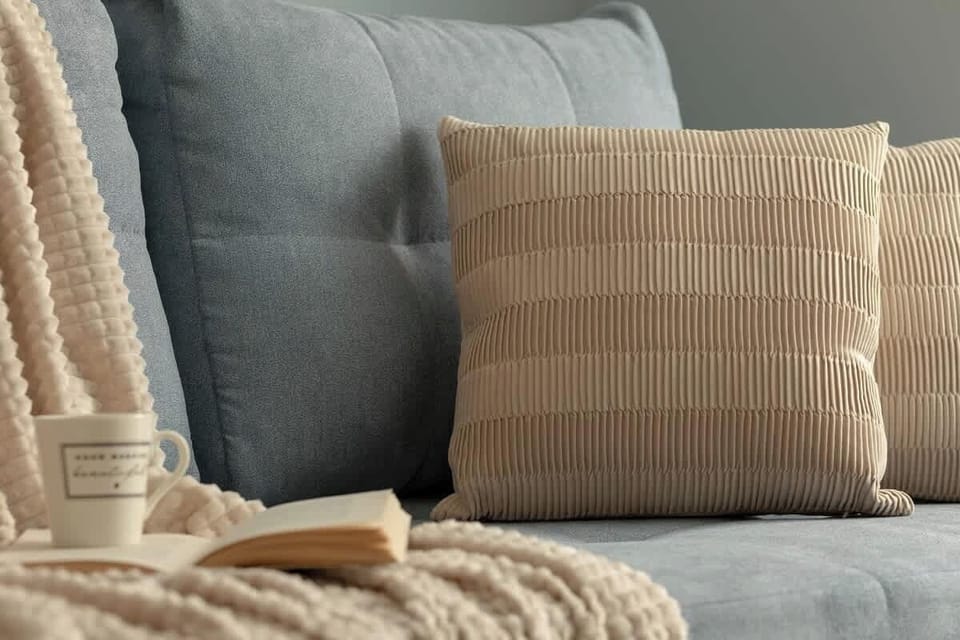 A close-up look at decorative cushions.
