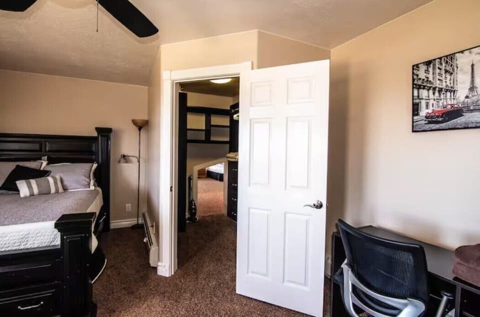 Full walk in closet door compared to the SMALL bonus room door.