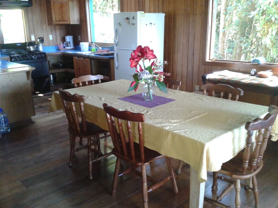 Dining room and kitchen.