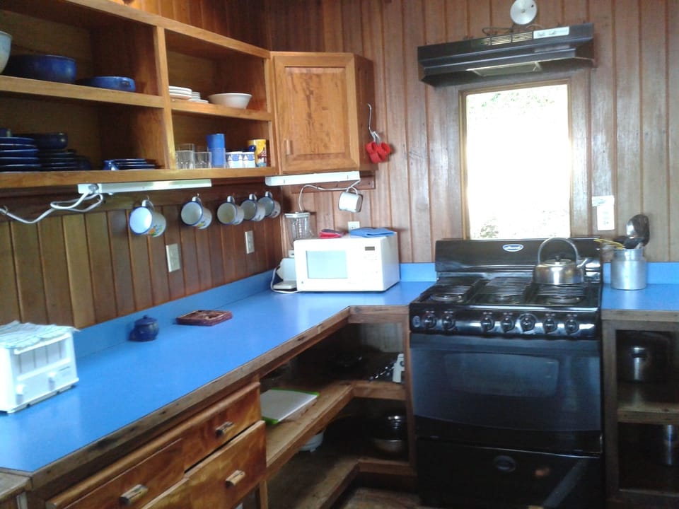 A well-equipped kitchen.