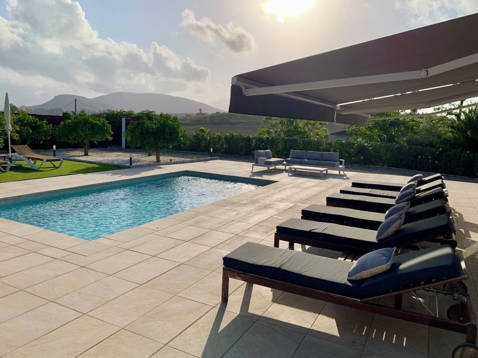 Mountain views from the pool area