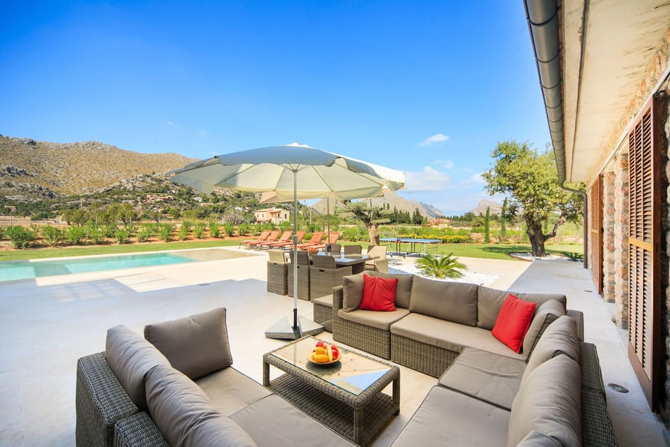Casual relaxing in view of the Tramuntana mountain