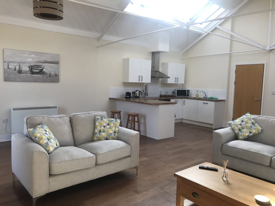 Premium Apartment, 1 Queen Bed, Non Smoking | Living room | Smart TV