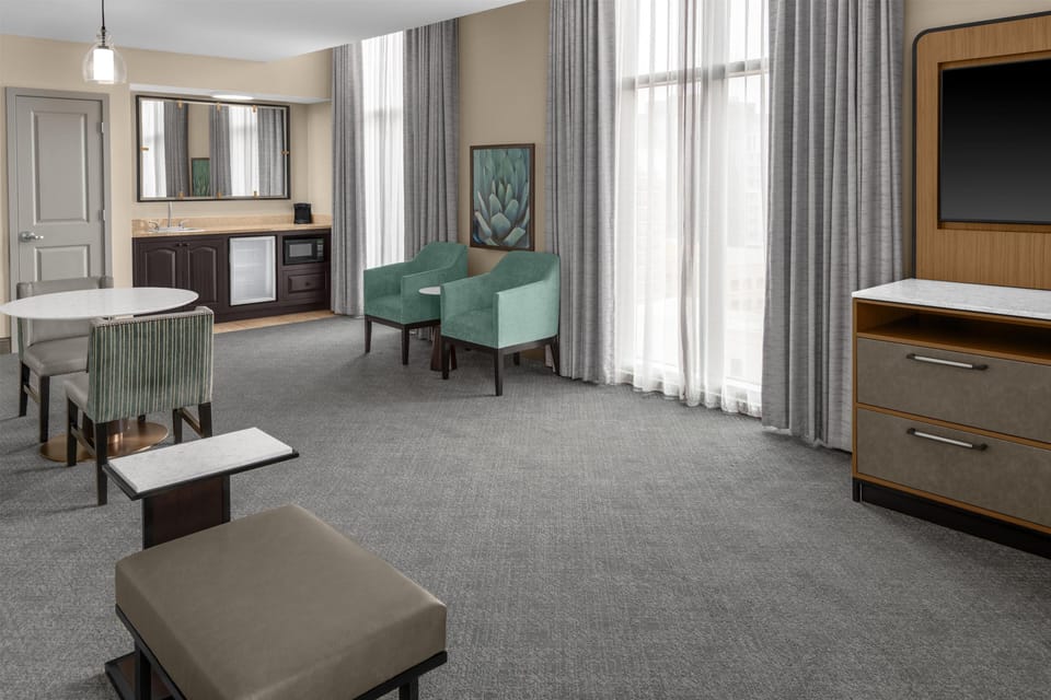 2 Queen Beds Corner Ste Ns | Living area | 55-inch LCD TV with digital channels, TV