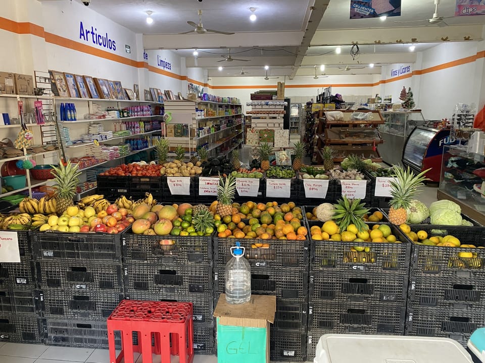 grocery downtown Chemuyil village (10min walk)