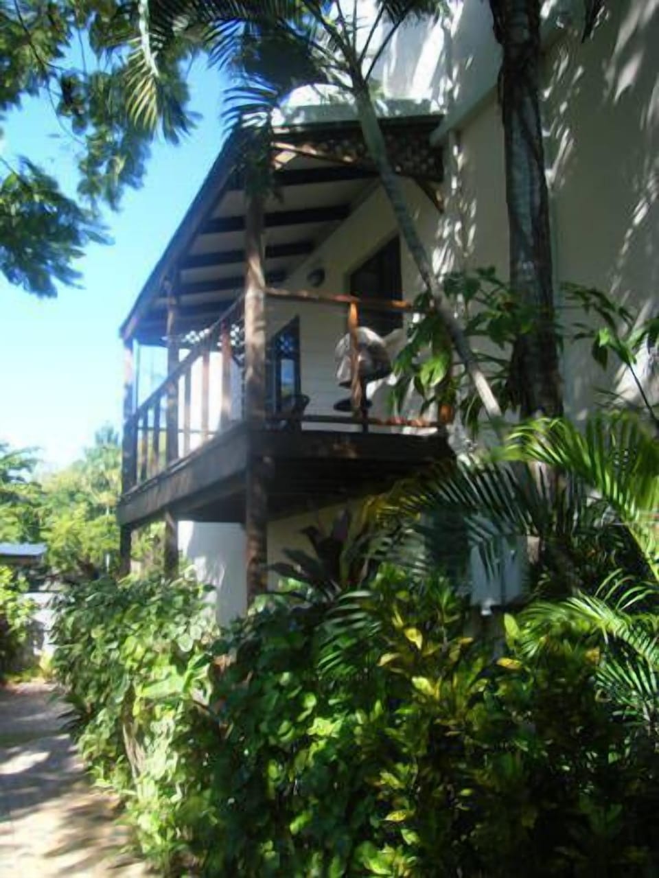 Balcony off the lounge has garden views